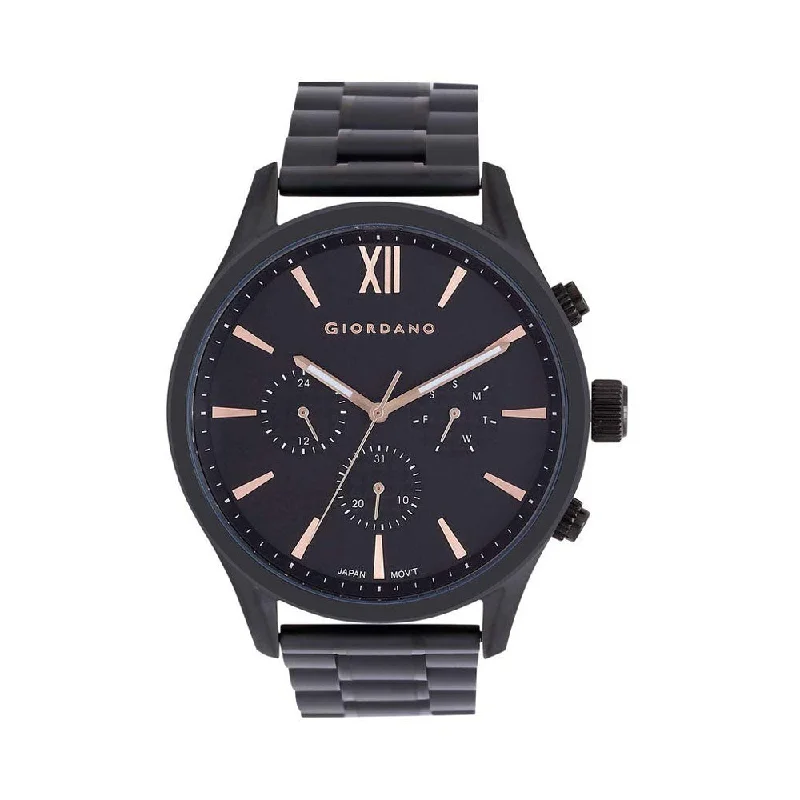 solar-powered watches with eco-friendly technology -GIORDANO Men's Metallic Multi Function Watch - GD-1050-22