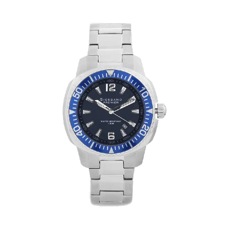 stylish women’s watches with metal straps and gemstone dials -Giordano Mens Round Dial Watch - P157-33