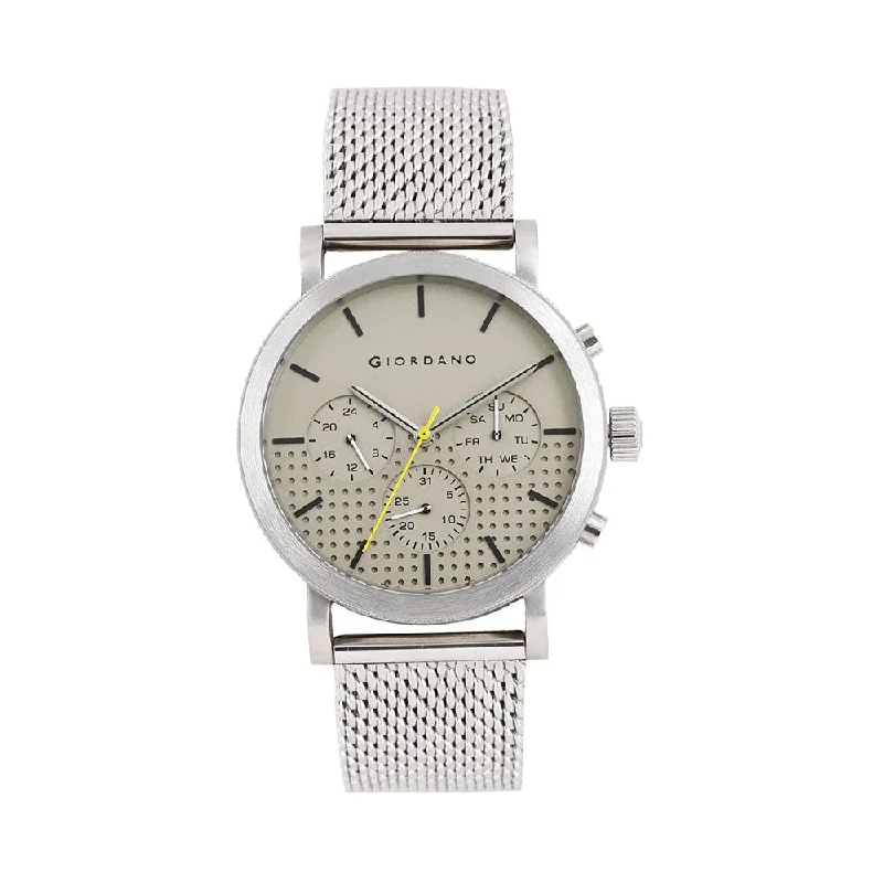 stylish watches for men with minimalist design and date -Giordano Multifunctional Grey Dial Men's Watch - 1826-11