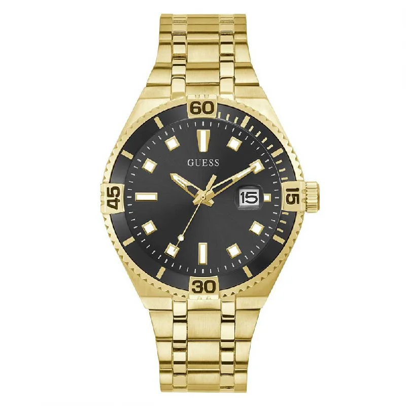 watches for women with crystal bezel and leather bands -GUESS Men Premier - GW0330G2