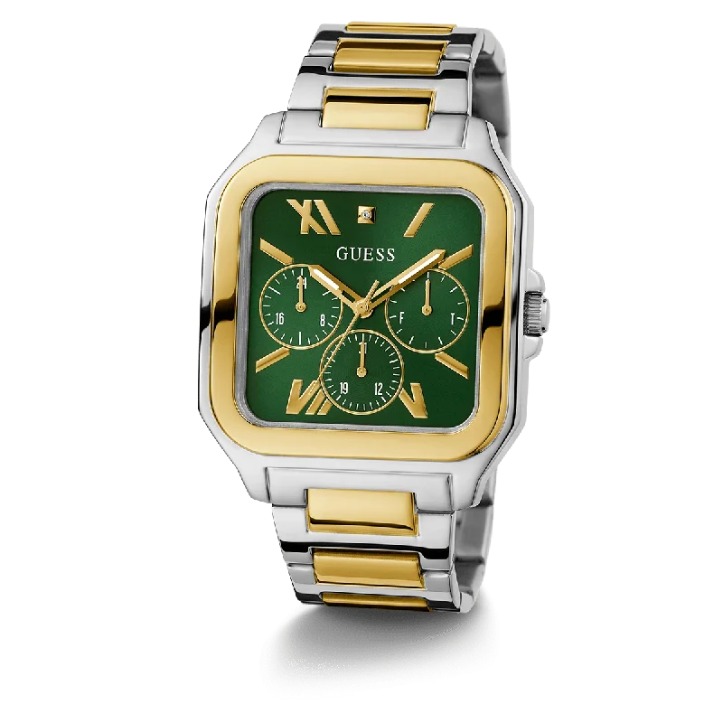 watches for men with digital and analog displays -GUESS Mens 2-Tone Multi-Function Watch