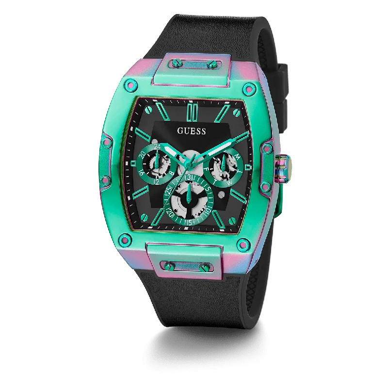 casual watches for women with bold and modern designs -GUESS Mens Black 2-Tone Multi-Function Watch