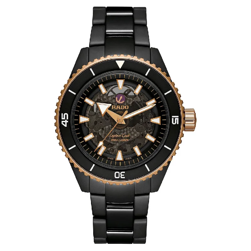 sport watches for men with waterproof and shockproof features -Rado Captain Cook Black Dial Men 43mm