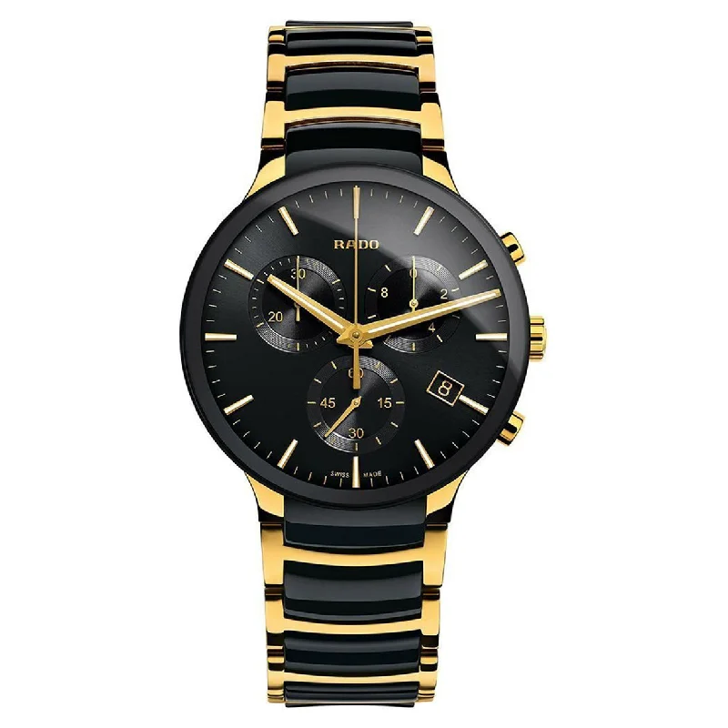 sporty watches for men with altimeter and barometer -Rado Centrix Black Dial Men 40mm