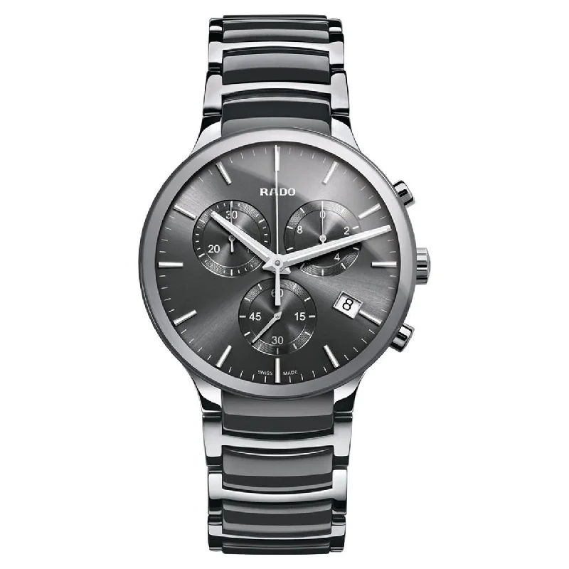 digital watches with advanced features for outdoor sports -Rado Centrix Grey Dial Men 40mm