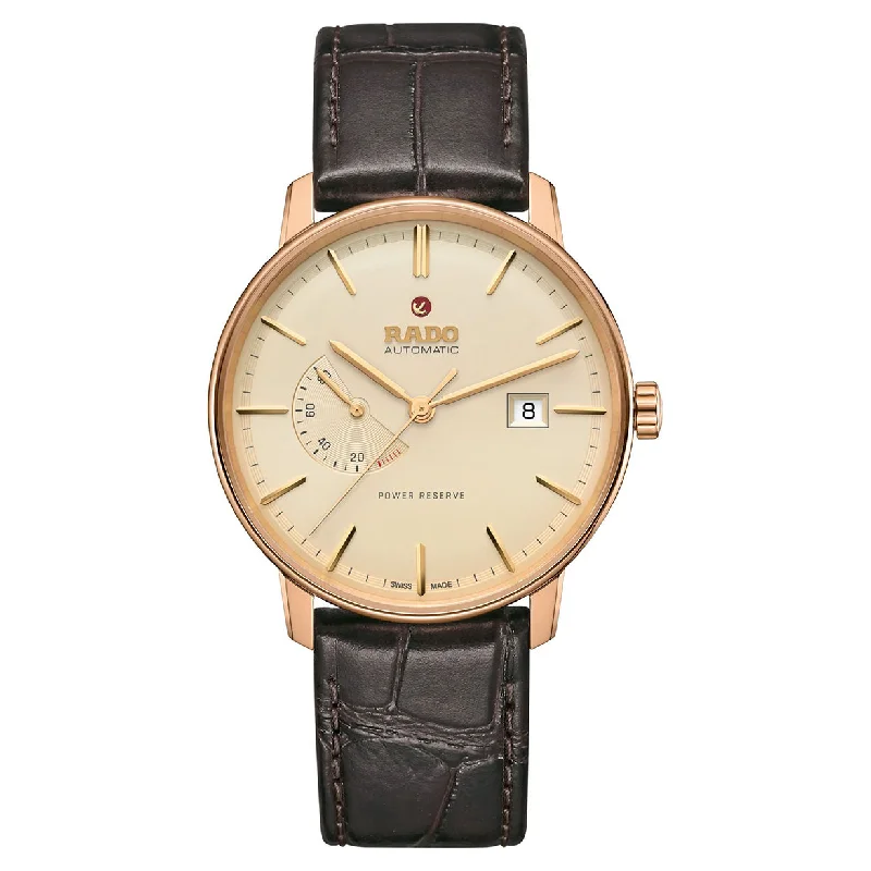 watches for men with eco-friendly materials and designs -Rado Coupole Beige Dial Men 41mm