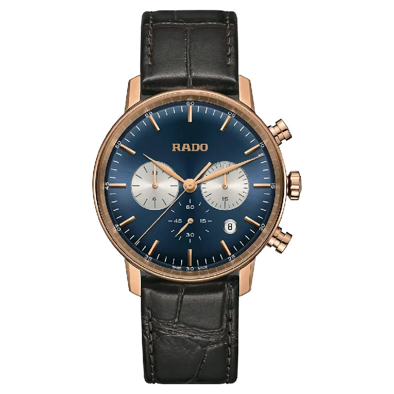 smartwatches with fitness and sleep tracking for men -Rado Coupole Blue Dial Men 42mm