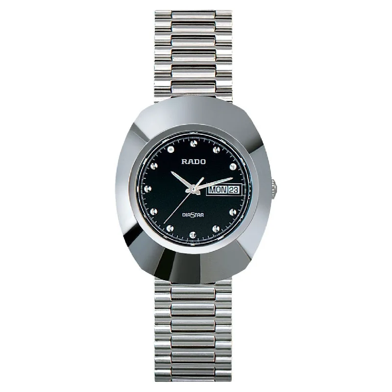 titanium watches with modern designs for men -Rado Diastar Original Black Dial Men 35.1mm