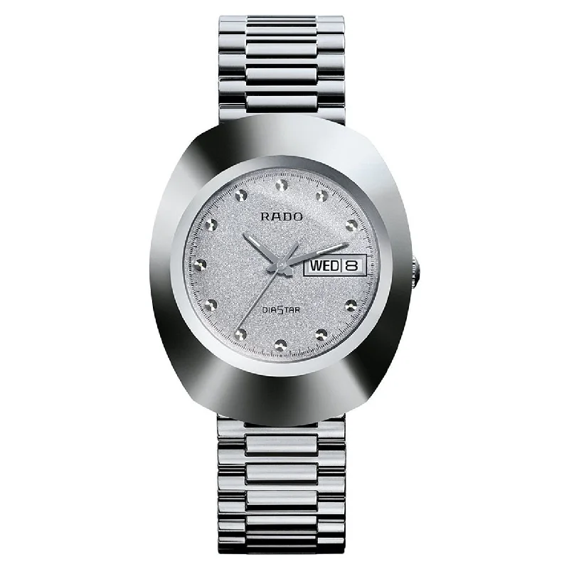 women’s watches with adjustable stainless steel bands -Rado Diastar Original Silver Dial Men 35.1mm