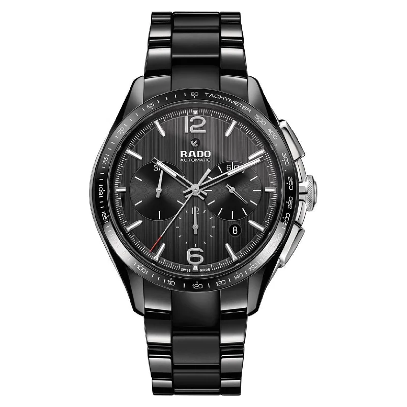 sport watches for men with activity tracking and GPS -Rado Hyperchrome Black Dial Men 45mm