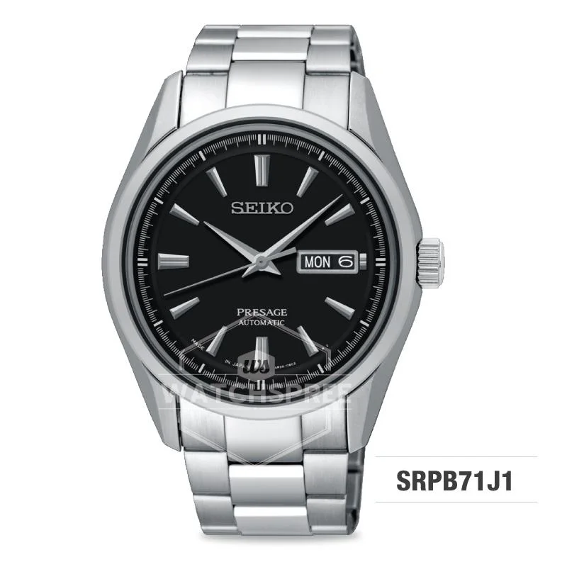 watches for men with interchangeable strap options -Seiko Presage (Japan Made) Automatic Silver Stainless Steel Band Watch SRPB71J1 (Not For EU Buyers) (LOCAL BUYERS ONLY)