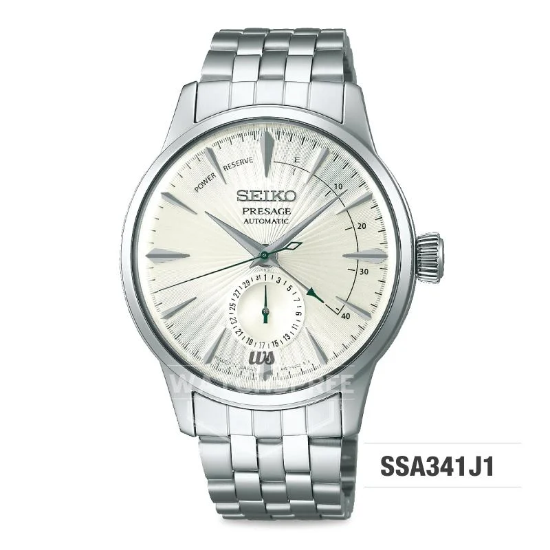 watches for men with digital and analog mixed dials -Seiko Presage (Japan Made) Automatic Silver Stainless Steel Band Watch SSA341J1 (Not For EU Buyers) (LOCAL BUYERS ONLY)